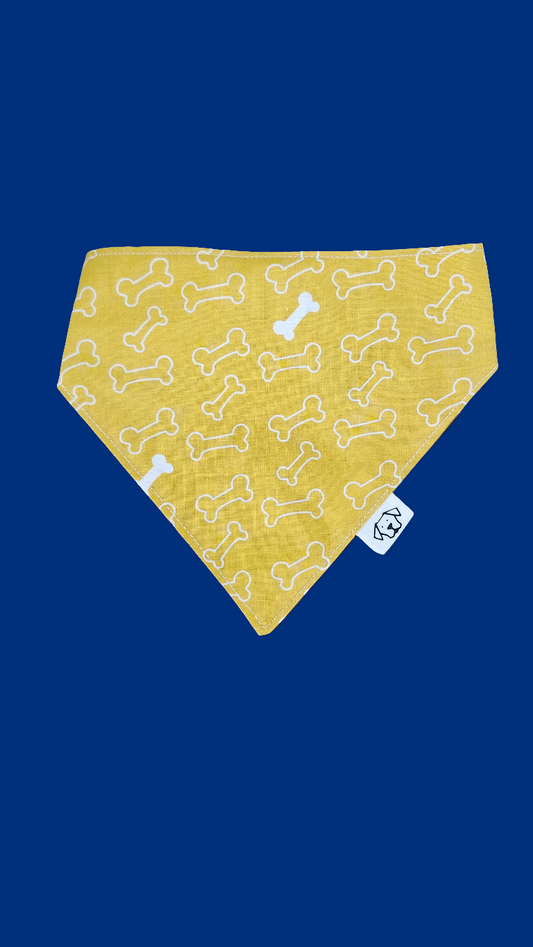 Large Bandana - Yellow Bone Pattern