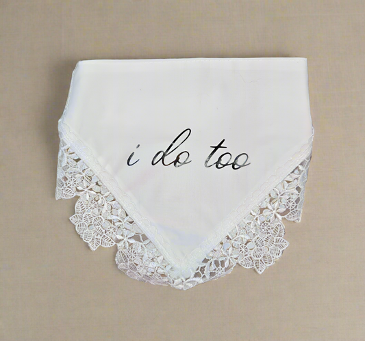 Medium Wedding Bandana - White - I Do Too
