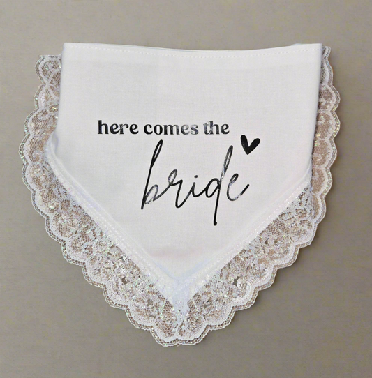 Small Wedding Bandana - White - Here Comes The Bride