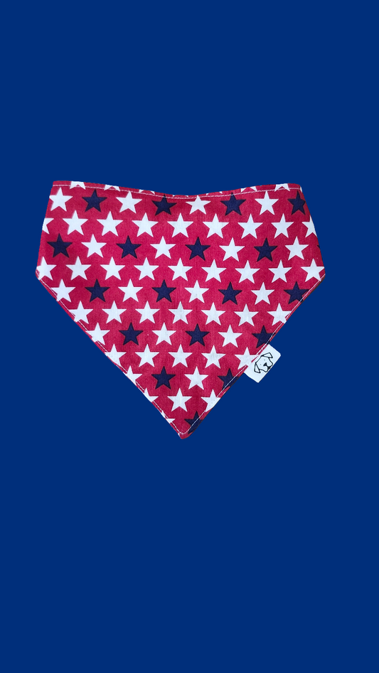 Large Bandana - Red, White, and Blue Star Pattern