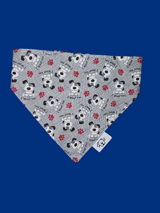 Large Bandana - I Woof You Pattern