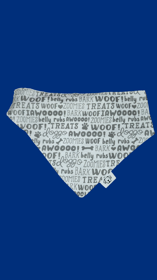 Extra Large Bandana - Woof Pattern