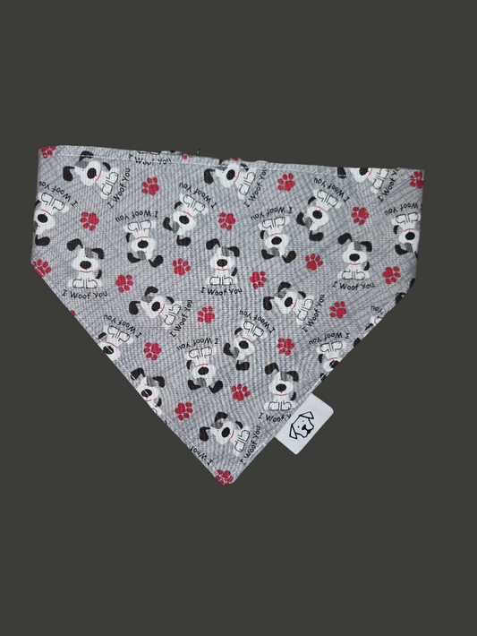 Large Bandana - I Woof You Pattern