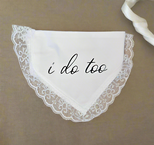 Extra Small Wedding Bandana - White - I Do Too
