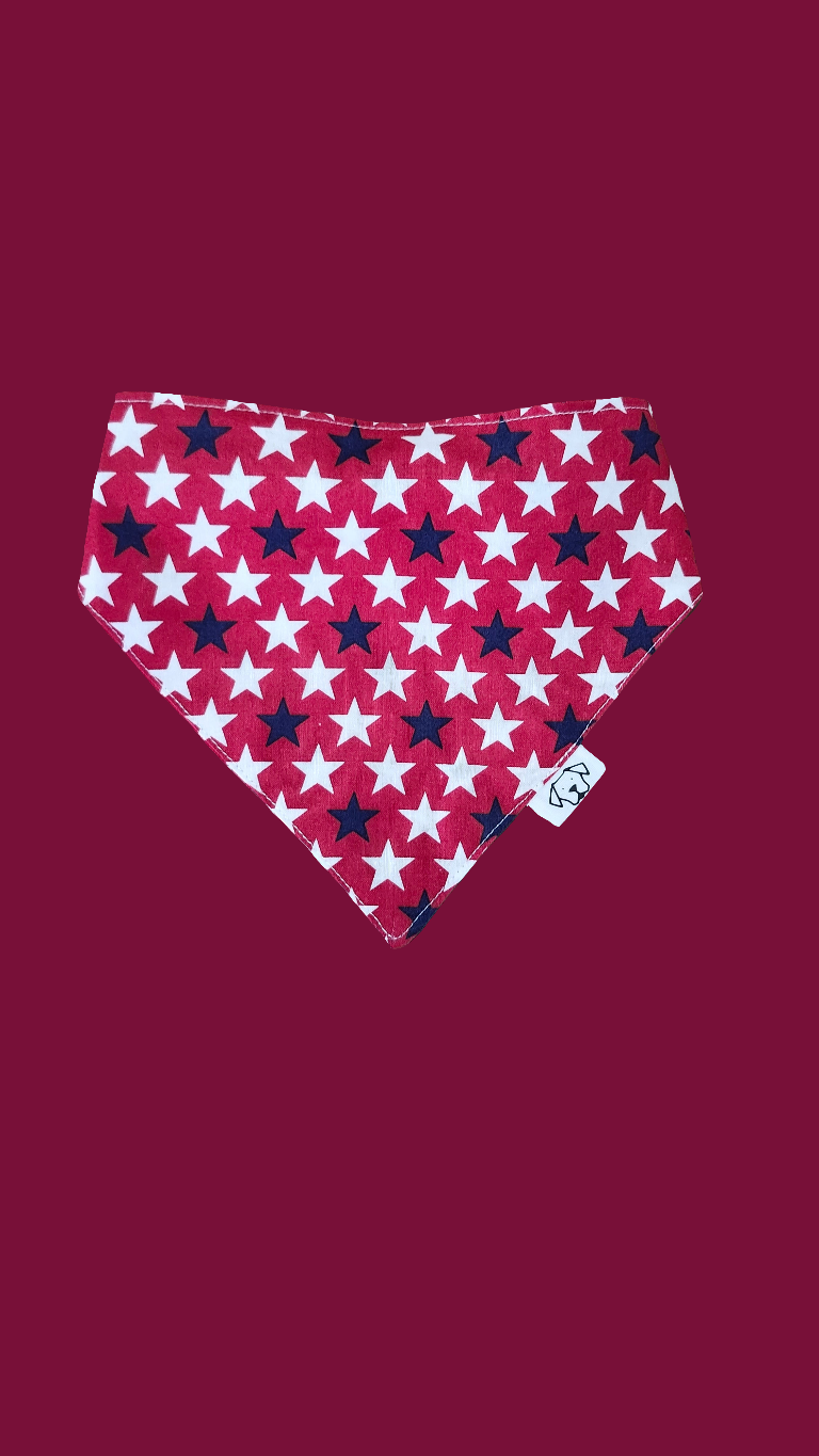 Large Bandana - Red, White, and Blue Star Pattern