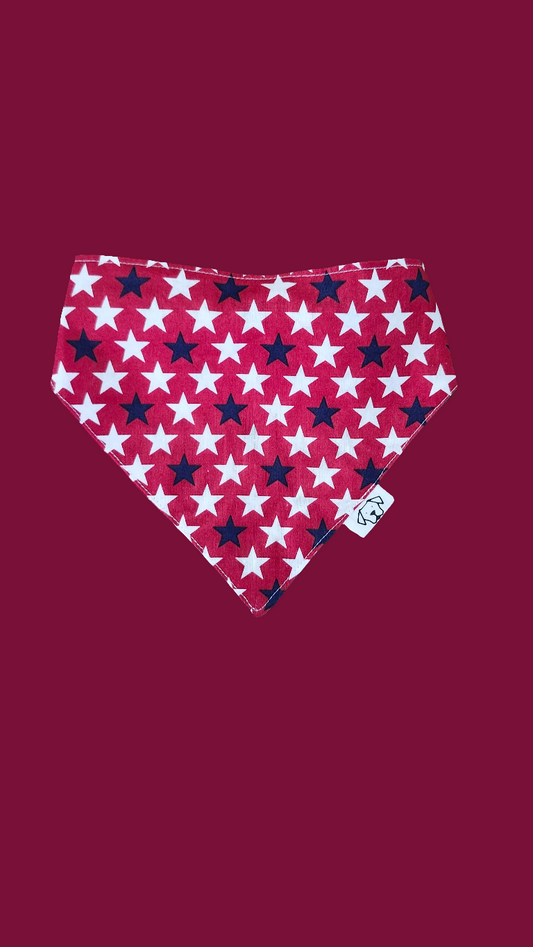 Large Bandana - Red, White, and Blue Star Pattern